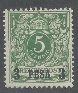 GERMAN EAST AFRICA 1893 3 PESA OVERPRINTED 5PF