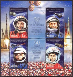 Moldova 2011 50th Anniversary of First Manned Space Flight S/S MNH**