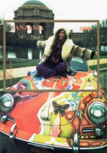 Tanzania 1996 Sc#1439B JANIS JOPLIN/BUTTERFLY/PORSCHE S/S Imperforated MNH