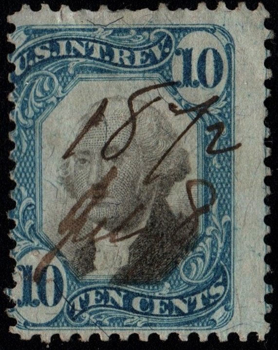 R109 10¢ Second Issue Documentary Stamp (1871) Used