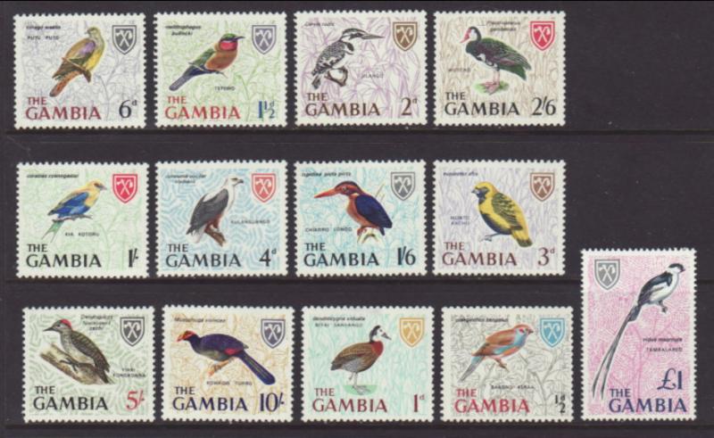 Gambia 215-227 Birds MNH VF