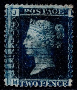 GB QV SG45, 2d blue plate 9, USED. Cat £15. HJ