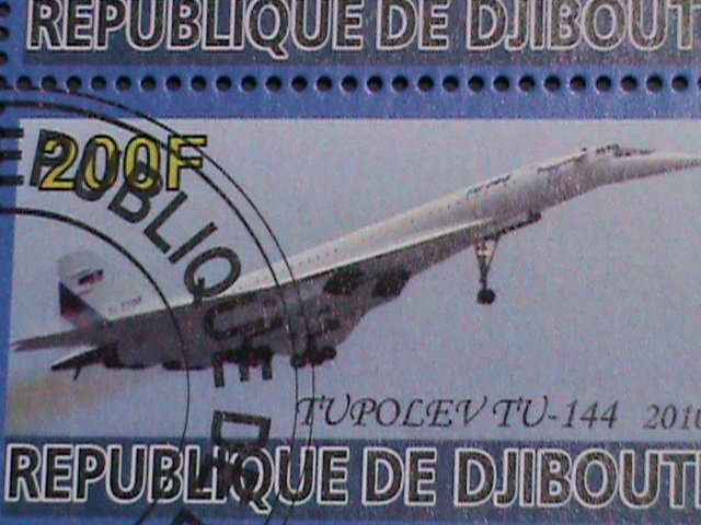 DJIBOUTI STAMP-2010-WORLD FAMOUS AIR FLIGHTS  -CTO S/S SHEET VERY FINE