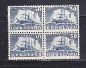 Greenland 35 Block Of 4 MNH Ships (C)