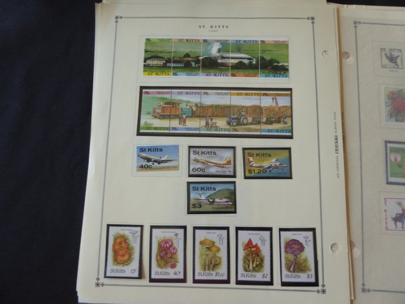 St Kitts 1983-1989 Mint/MNH Stamp Collection on Scott Intl Album Pages