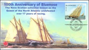 CA21-038, 2021,Bluenose, First Day of Issue, Pictorial Postmark, 100th Anniversa