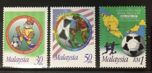 MALAYSIA 1997 9th World Youth Foodball SG#649-651 MNH