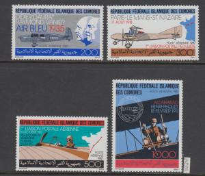 XG-AJ563 COMOROS IND - Aviation, 1988 First Flights, Daurat, Vanier MNH Set