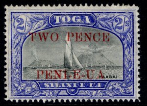 TONGA GV SG68, 2d on 2s black & ultramarine, M MINT. Cat £65. WMK UPRIGHT