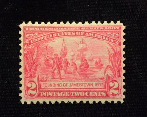 HS&C: Scott #329 2 cent Jamestown Mint F/VF NH US Stamp