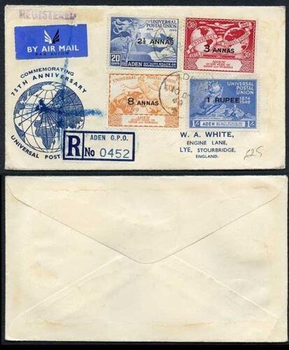 Aden Quaiti State 1949 UPU Illustrated First Day Cover 