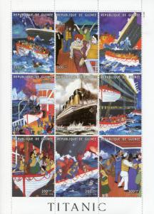 Titanic Stamps Guinea 1998 MNH Ships Nautical Boats 9v M/S