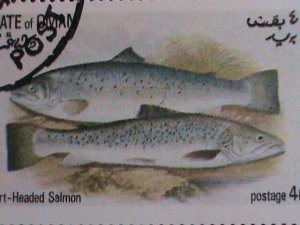 ​STATE OF OMAN STAMP-1972 BEAUTIFUL LOVELY RIVER FISHES: CTO-FULL SHEET VF