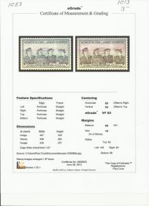# 1013 MINT NEVER HINGED SERVICE WOMEN VF+