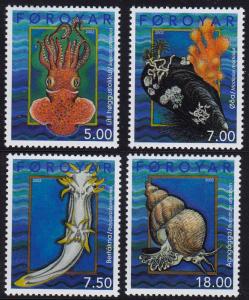 Faroe Islands - 2002 - Scott #409-12 - MNH - Marine Life Mollusks