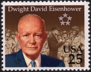 SC#2513 25¢ Dwight David Eisenhower Single (1990) MNH