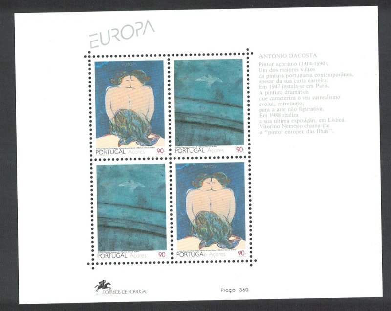 Azores Contemporary Art Nude Europa CEPT MS 1993 MNH SC#415 SG#MS534