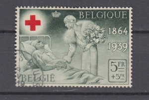 J48693 J L,Stamps 1939 belgium hv of set used #b240 wounded soldier