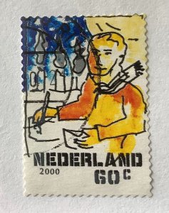Netherlands 2000 Scott 1063q used - 60c, December, Man Writing a Letter