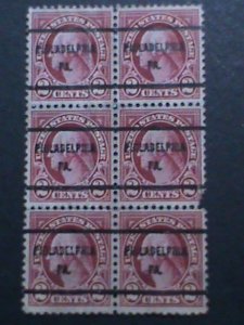 ​UNITED STATES 1922 SC#554  100 YEARS OLD STAMP-WASHINGTON-PRECANCEL BLOCK VF