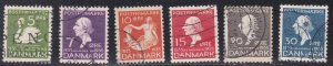 Denmark # 246-251, Hans Christian Anderson, Used, 1/2 Cat.