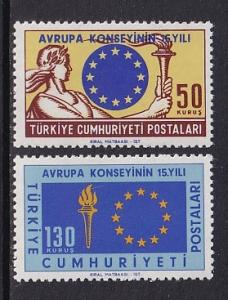 Turkey   #1612-1613   MNH  1964  council of europe