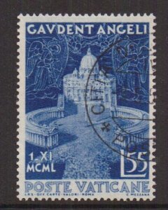 Vatican City  #144   used 1951  Crowd at St. Basilica  55 l