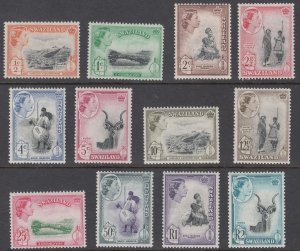 1961 SWAZILAND QEII DEFINITIVES (SG# 78-89) MNH VF