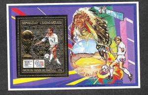 Malagasy 1255b Mint NH Souvenir Sheet WORLD CUP USA Gold!