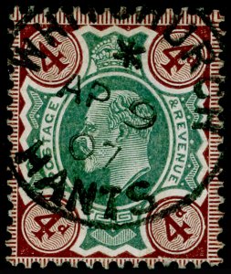 SG236a SPEC M24(1), 4d grn & chocolate-brown (CHALKY), FU, CDS. Cat £18.