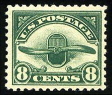 United States, Air Post #C4 Cat$40, 1923 8c green, never hinged