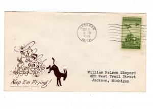 Patriotic WWII VJ DAY Keep 'Em Flying Army Mule Sep 2 1945 Cornell Cover...