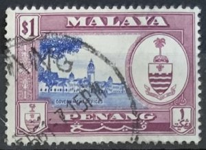 PENANG 1960 $1  SG63 USED