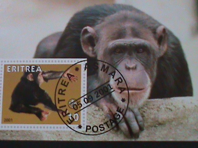 ERITREA- 2001-BEAUTIFUL LOVELY MONKIES-CTO-S/S -VF-LAST ONE HARD TO FIND