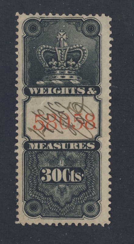 Canada Revenue W&M Stamp; #FWM19-30c Used F/VF. Guide Value = $65.00