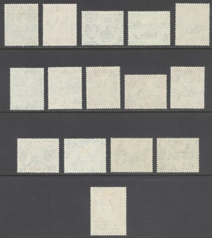 KUT 1954 5c-£1 QEII Pictorial SG 167-180 Scott 103-117 LMM/MLH Cat £120($155)