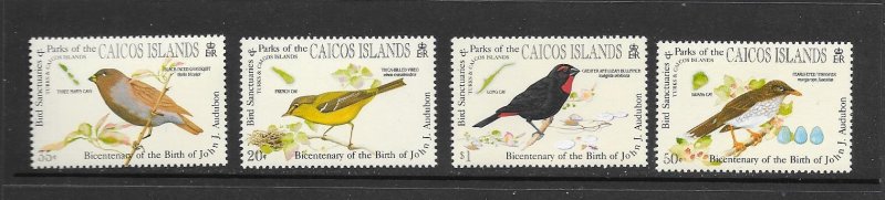 BIRDS - CAICOS ISLANDS #60-63  MNH