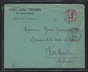 FRENCH MOROCCO  (PP2709B) 1922 25C SURCH COVER TO FRANCE