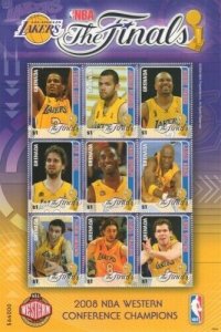 Grenada - 2008 - LA Lakers NBA Western Conference Champions - Sheet Of 9 - MNH