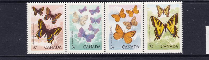 Canada the 1988 Butterflies strip of 4 MNH