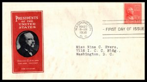 1938 Presidential Series Prexy Sc 827-1a Cleveland, with Harry Ioor cachet (DK