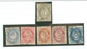 Norway #22/24/25/27/30/31 Used Single