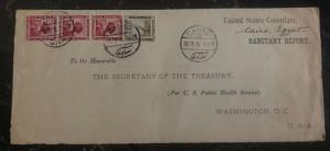 1916 Cairo Egypt US Consulate Diplomatic Front cover To Washington DC USA