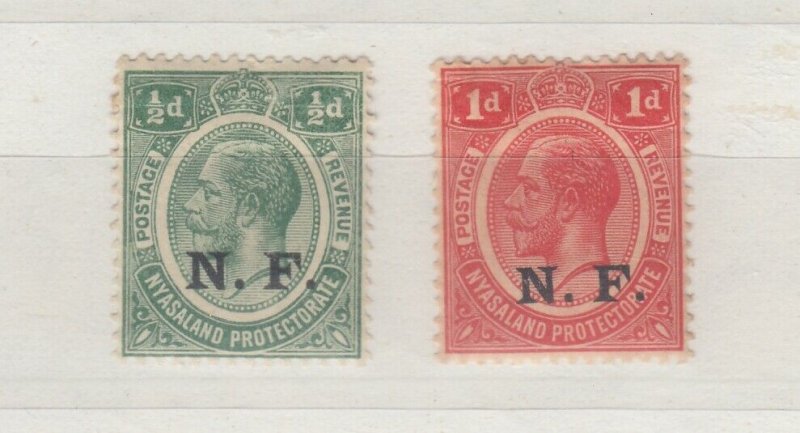 Nyasaland KGV 1916 1/2d/1d NF O/P MH J8556