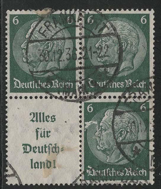 Germany Scott # 419 (3), label A9, used, se-tenant, Mi# S141