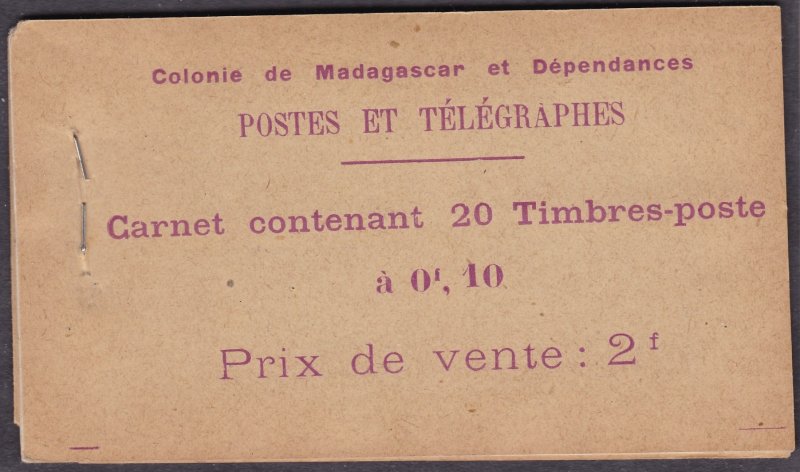 1925 MADAGASCAR - Booklet No. 5 10c. brown and violet MNH/** RARE