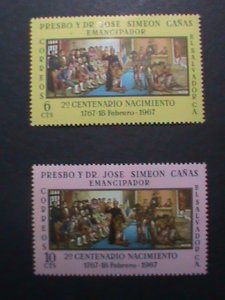 EL SAVADOR-1967 SC#774-5 EMANCIPATOR OF THE CENTRAL AMERICAN SLAVES MNIT VF
