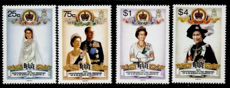 Belize 853-6 MNH Queen Elizabeth 40th Wedding Anniv