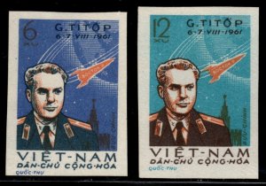 North Viet Nam Scott 174-175 NGAI Titov space Imperforate set Mi 181-182