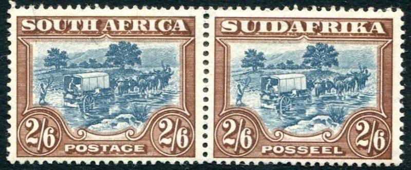 SOUTH AFRICA-1944 2/6 Blue & Brown Sg 49b MOUNTED MINT V28023